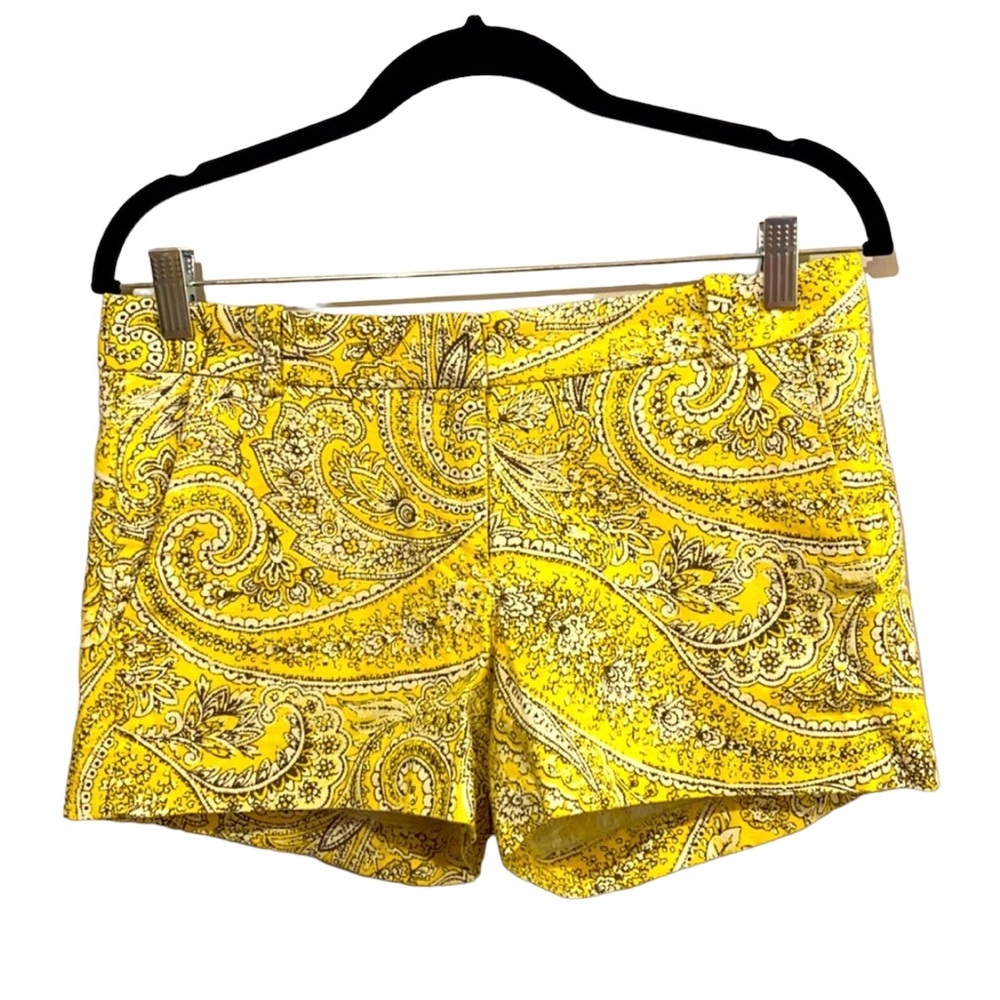 J. Crew Yellow Paisley Shorts